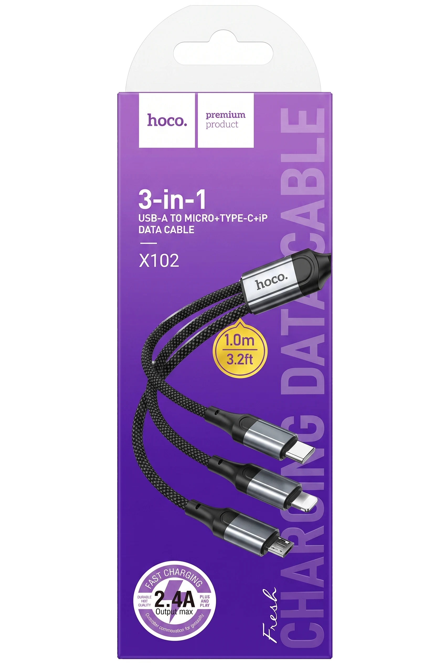 Hoco 3-in-1 Charging Data Cable