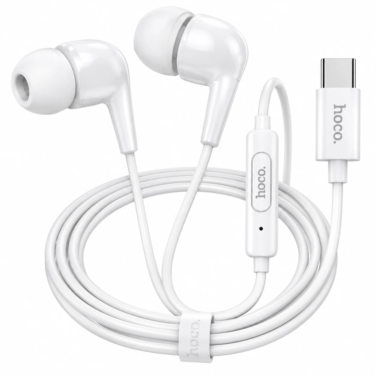 Hoco M97 White სადენიანი ყურსასმენები USB-C