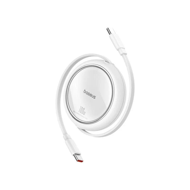 Baseus Free2Draw Mini Retractable Charging Cable Type-C to Type-C 100W 1m P10364500211-00 Moon White