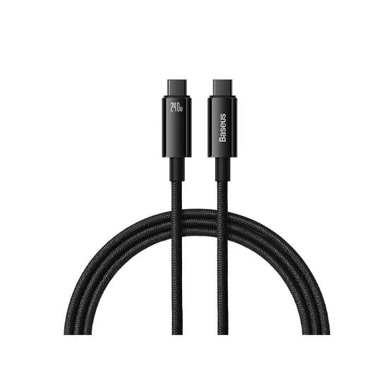 Baseus Tungsten Gold Fast Charging Data Cable Type-C to Type-C 240W 1m CAWJ040001 Black