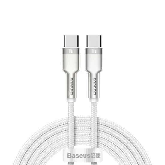 Baseus Cafule Series Metal Data Cable Type-C to Type-C 100W 1m CATJK-C02 White