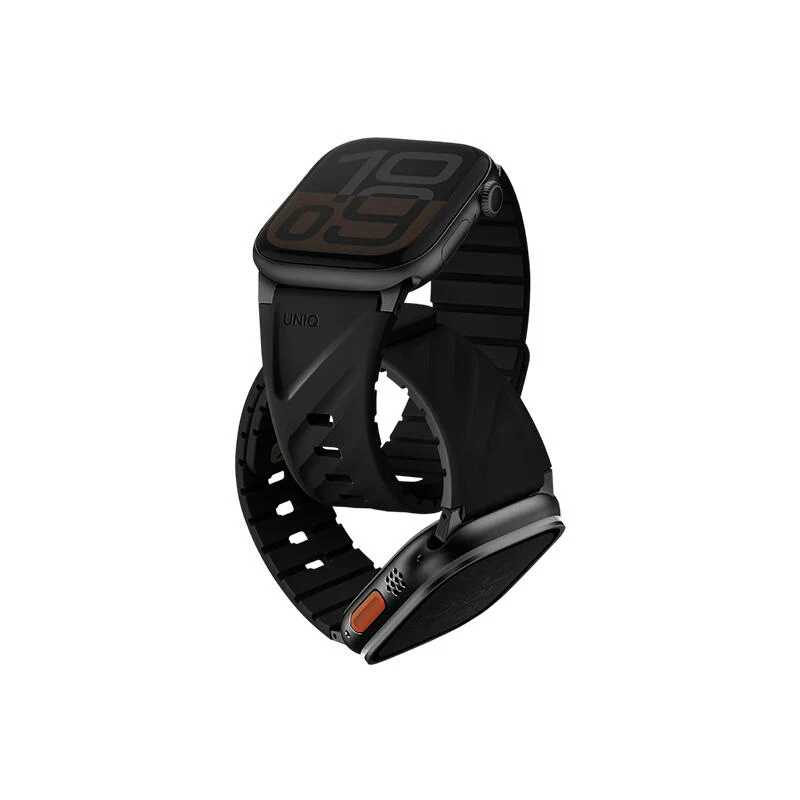 Uniq Fluo Magnetic With Connector Apple Watch Strap 49-40MM Midnight Black