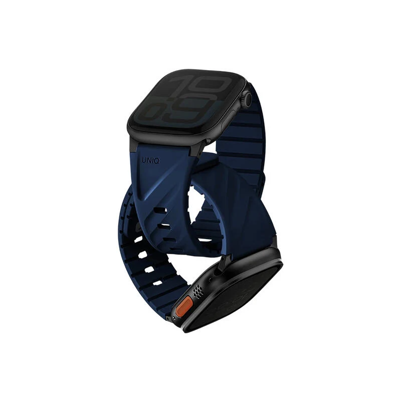 Uniq Fluo Magnetic With Connector Apple Watch Strap 49-40MM Marine Blue