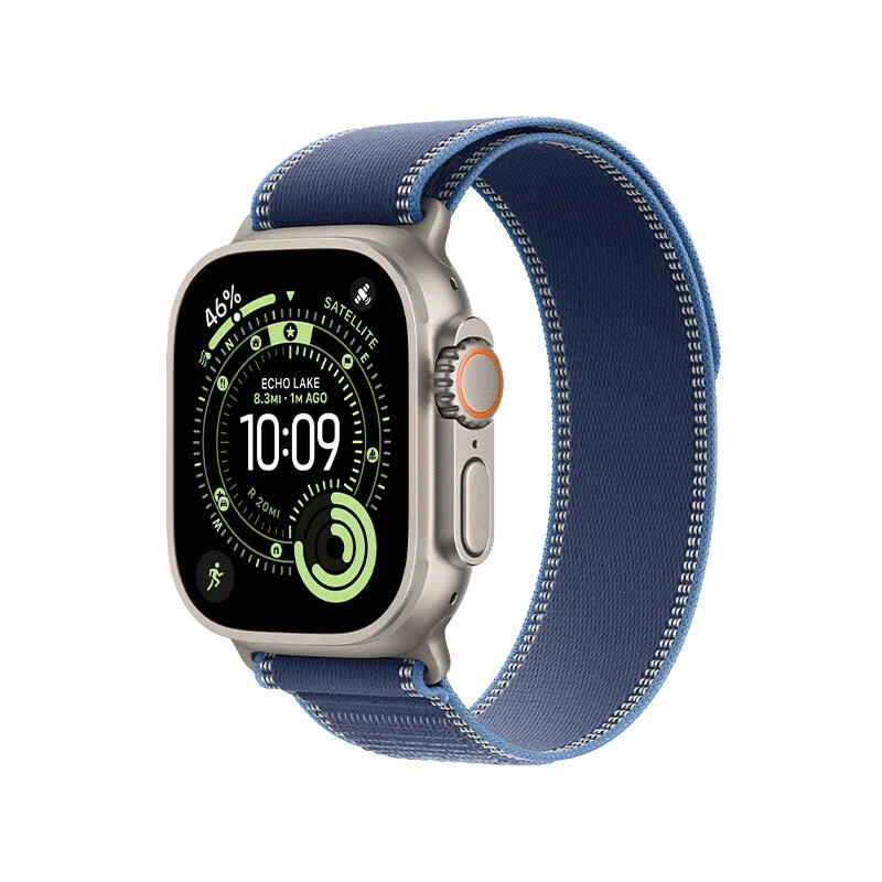 Apple Watch Ultra 3 49mm Natural Titanium Case With Bright Blue Trail Loop MEWU4 M/L