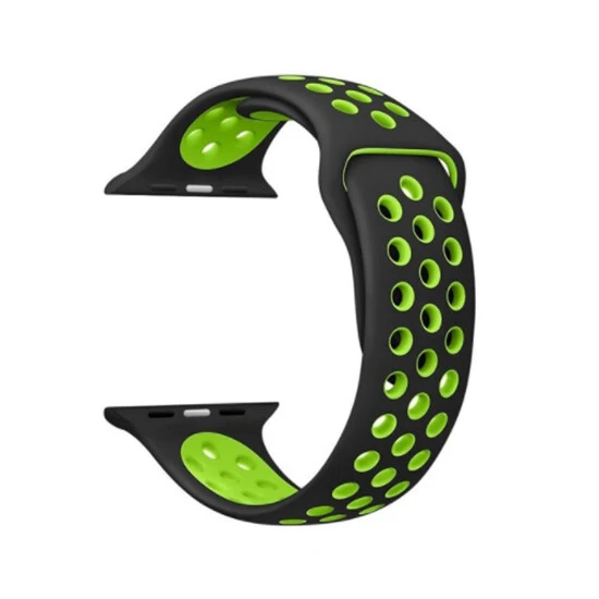 Sport Band With Hole For Apple Watches Series 7 41MM Black/Yellow
