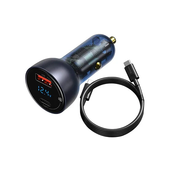 Baseus Particular Digital Display QC+PPS Dual Quick Charger Car Charger 65W TZCCKX-0G Dark Grey