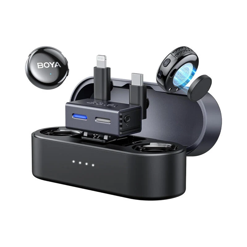 BOYA BOYALINK 3-01 AI-Powered Button-Sized Wireless Microphone Black