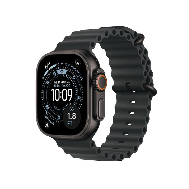 Apple Watch Ultra 3 49mm Black Titanium Case With Black Ocean Band MF0J4