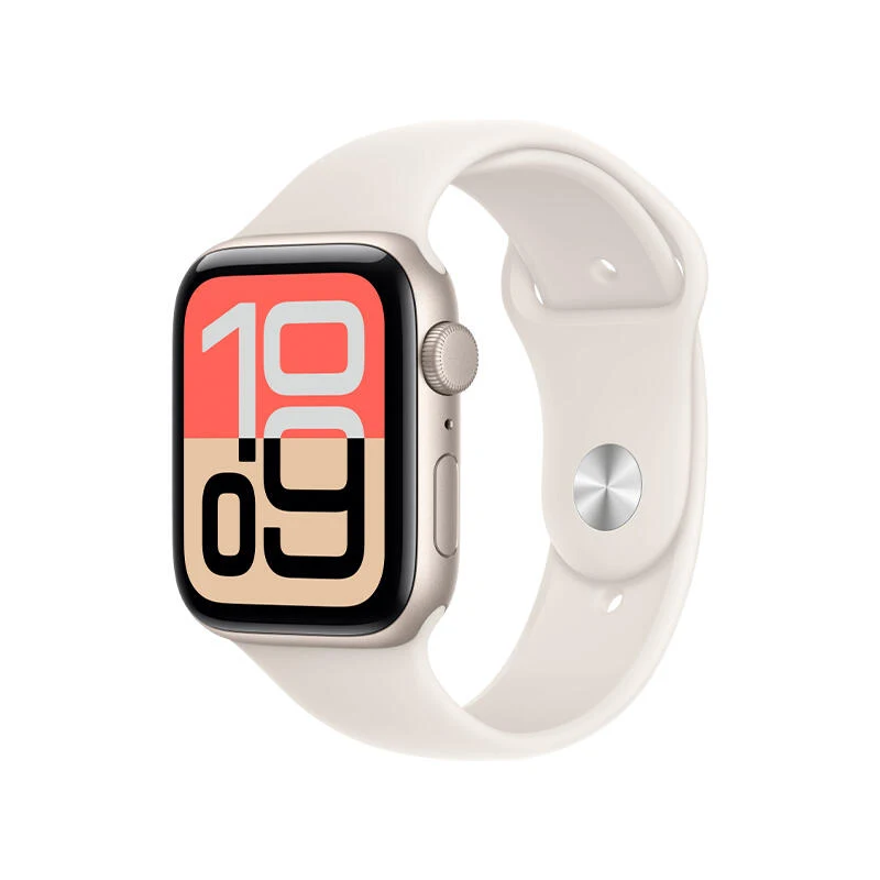 Apple Watch SE 3 GPS 44mm Starlight Aluminium Case With Starlight Sport Band MEHG4 S/M