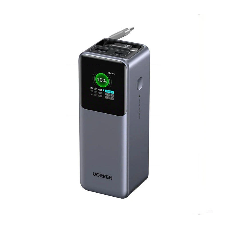 Ugreen Nexode 20000mAh Type-C USB Power Bank With Retractable Cable 95670B Grey