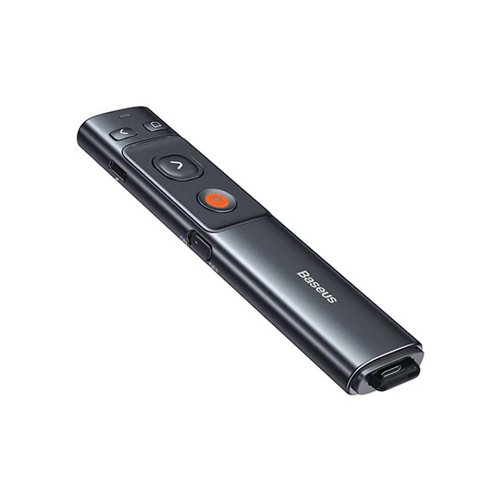 Baseus Orange Dot Wireless Presenter with Green Laser rechargeable WKCD010013 Grey
