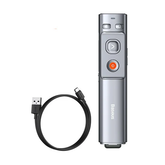 Baseus Orange Dot Wireless Presenter with Red Laser WKCD000013 Grey