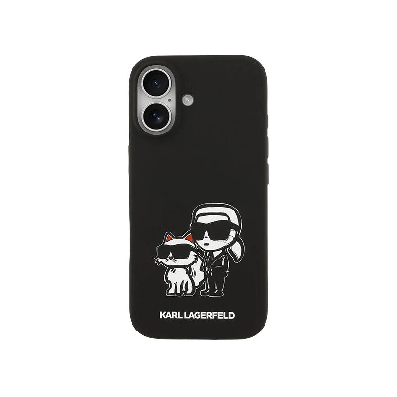 Karl Lagerfeld Hc Magsafe Silicone W/ K&C Sketch Logo  Iphone 17 KLHMP17SSKCGRGOK Black