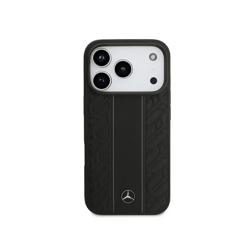 Mercedes-Benz HC Magsafe Leather Laurel Leaves And Stripes Iphone 17 Pro MEHMP17L25RLDLKH Black