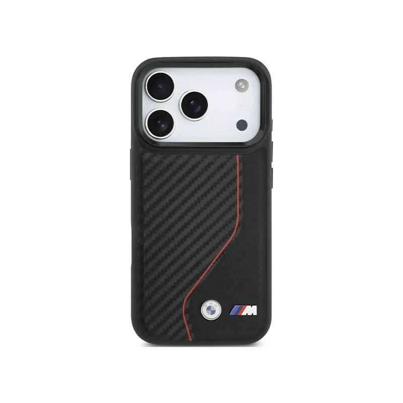 BMW HC M Magsafe PU Carbon Line & Logo Iphone 17 Pro BMHMP17L25PCCSCKR Red