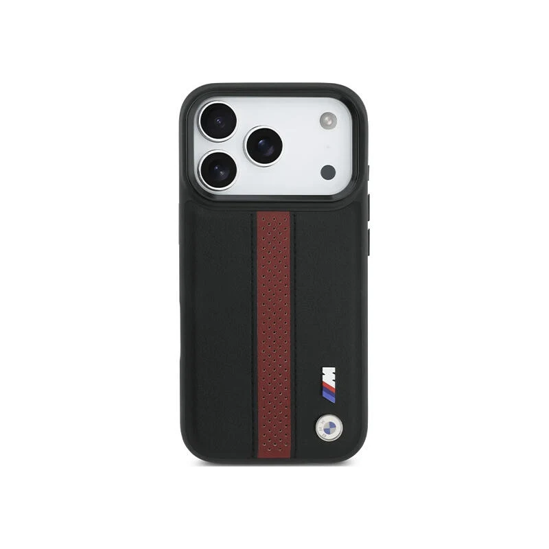 BMW HC M Magsafe PU Perforated Stripe Logo Iphone 17 Pro BMHMP17L25PCPSKR Red