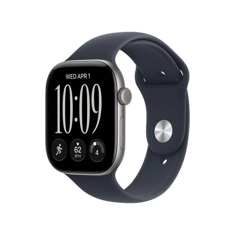 Apple Watch Series 12 GPS 46mm Space Grey Aluminium Case with Navy Blue Sport Band MJEJ4 M/L