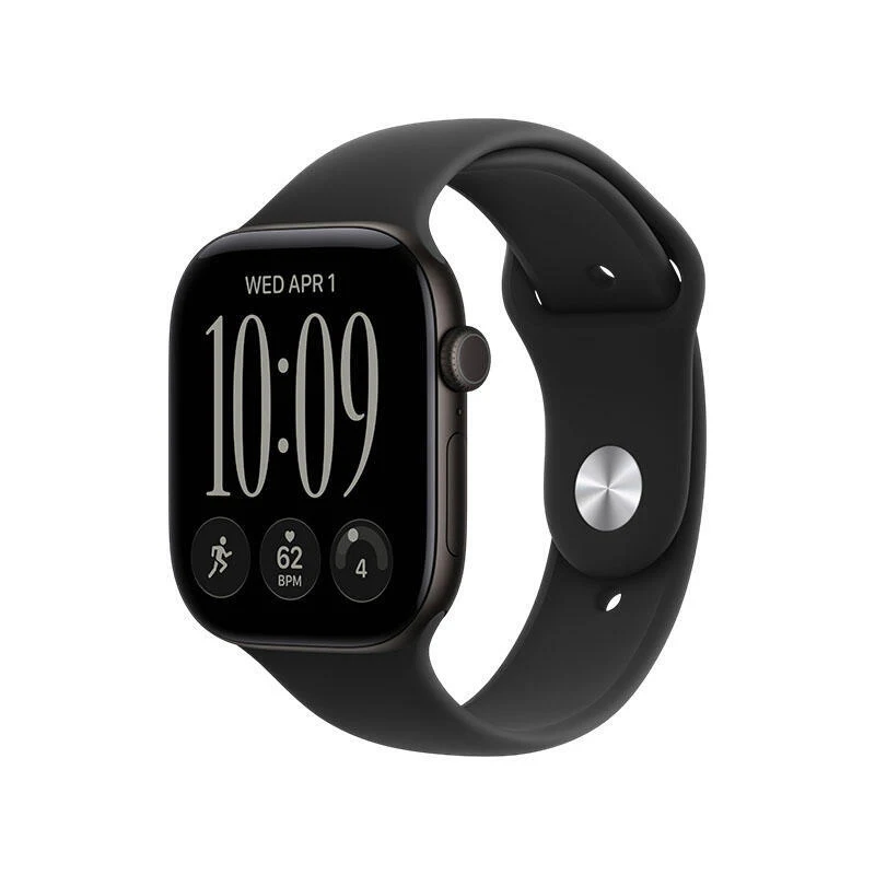 Apple Watch Series 12 GPS 46mm Black Aluminium Case with Black Sport Band MJEL4 M/L