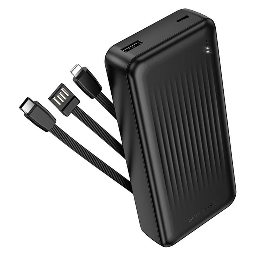 Borofone BJ79A Clever power bank with 3 cables(20000mAh) black