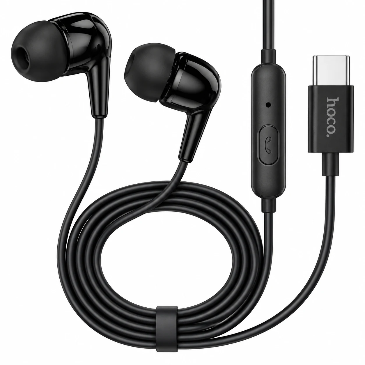 Hoco M97 Black სადენიანი ყურსასმენები USB-C