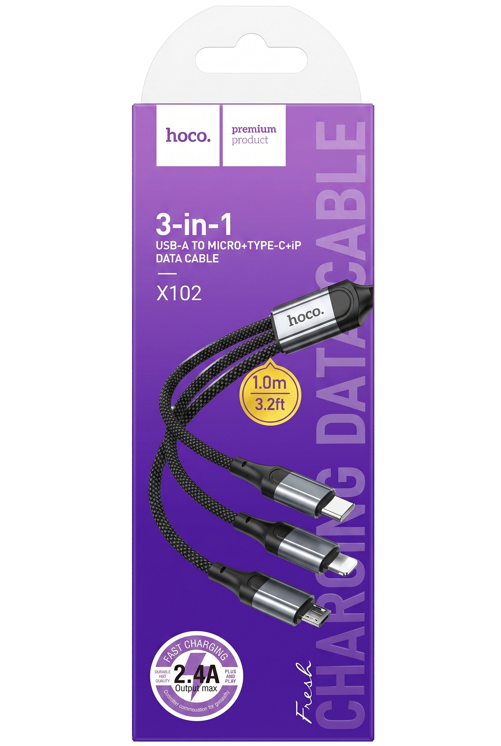 Hoco 3-in-1 Charging Data Cable