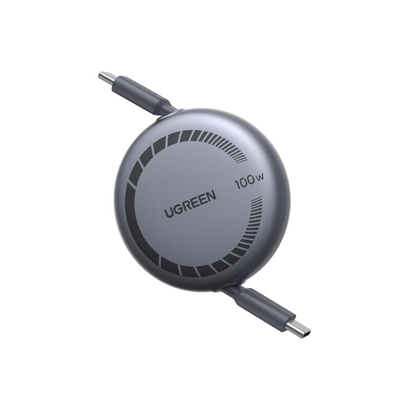 Ugreen Type-c to Type-c 100W PD Fast Charging Retractable Cable 65905 Grey/Black