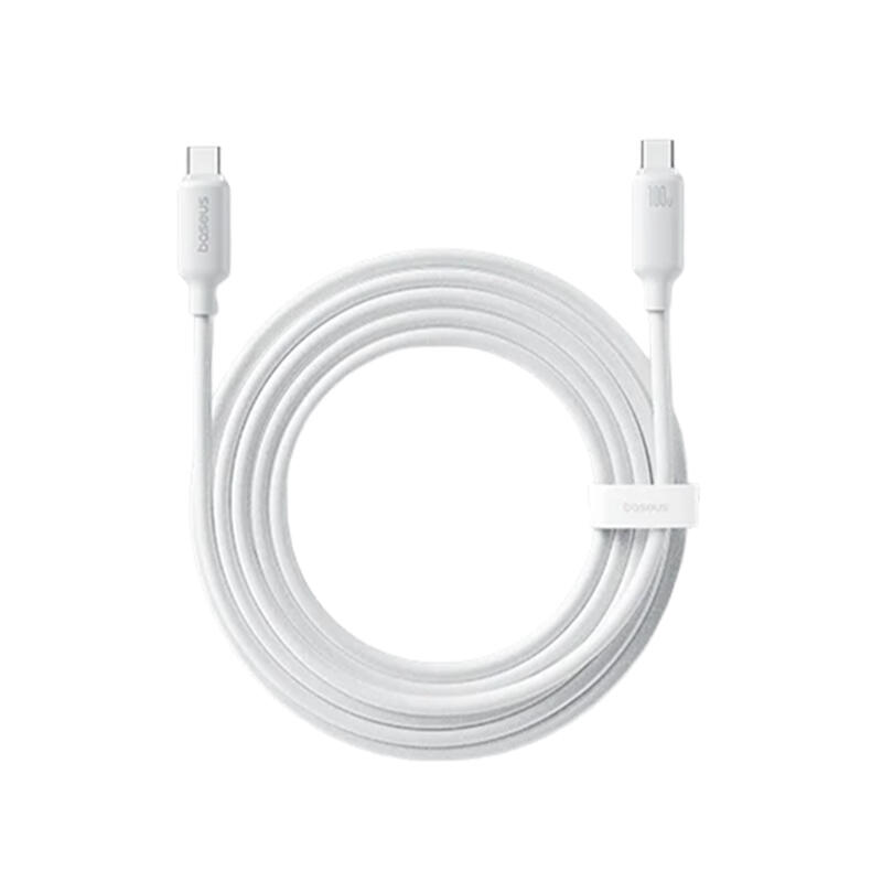 Baseus Foamed Silicone Fast Charging Data Cable USB-C to USB-C 100W 2m E0426705 Moon White