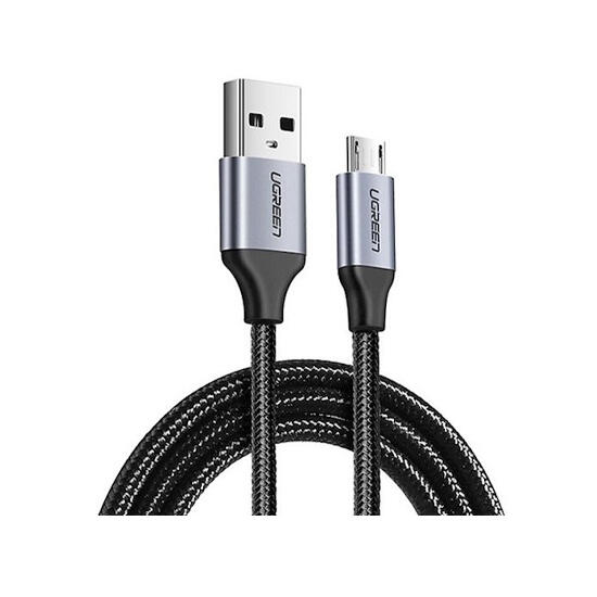 Ugreen USB 2.0 A to Micro USB Cable Nickel Plating Aluminum Braid 1.5m 60147 Black