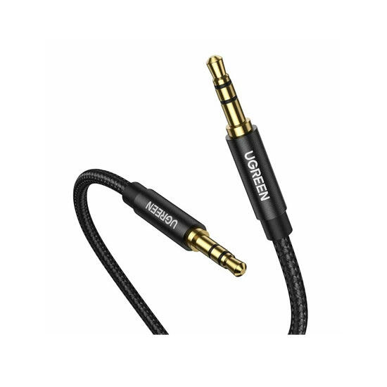 Ugreen 3.5mm Male to 3.5mm Male Cable Gold Plated Metal Case with Braid 2m 50363 Black