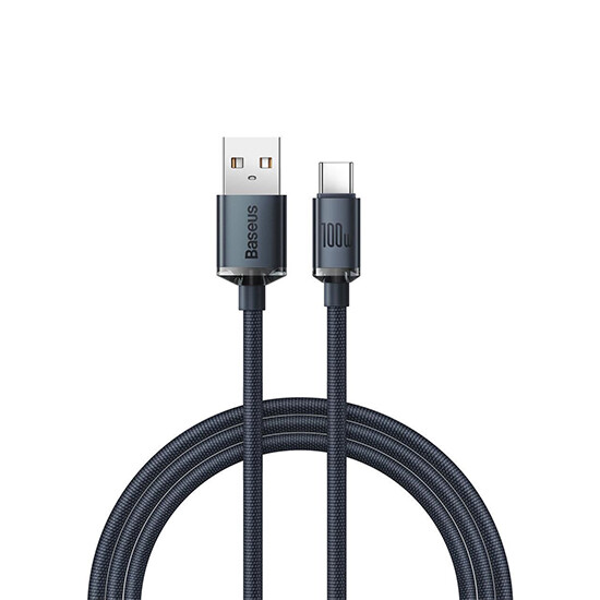 Baseus Crystal Shine Series Fast Charging Data Cable USB to Type-C 100W 1.2m CAJY000401 Black