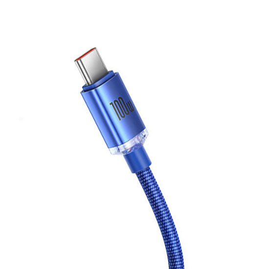 Baseus Crystal Shine Series Fast Charging Data Cable USB to Type-C 100W 1.2m CAJY000403 Blue