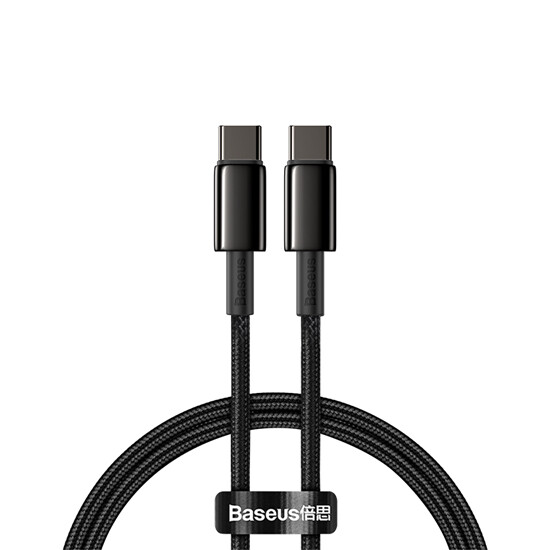 Baseus Tungsten Gold Fast Charging Data Cable Type-C to Type-C 100W 2m CATWJ-A01 Black
