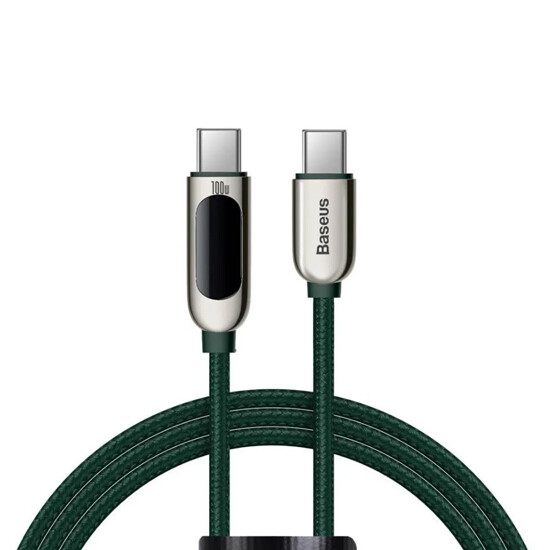 Baseus Display Fast Charging Data Cable Type-C to Type-C 100W 1m CATSK-B06 Green