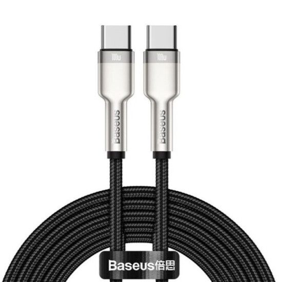 Baseus Cafule Series Metal Data Cable Type-C to Type-C 100W 2m CATJK-D01 Black