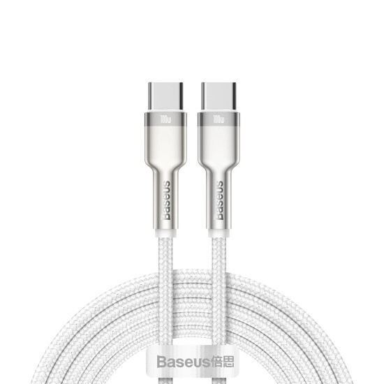 Baseus Cafule Series Metal Data Cable Type-C to Type-C 100W 1m CATJK-C02 White