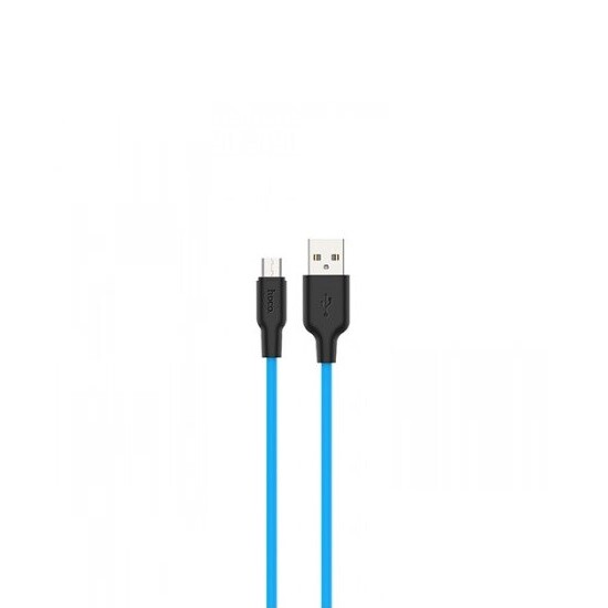 Hoco Silicone charging cable Micro X21 Black/blue
