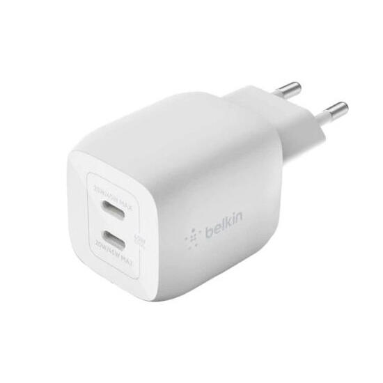 Belkin 45W Dual USB-C GaN Wall CHarger With PPS White