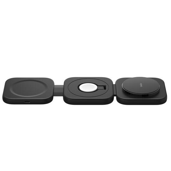 Belkin 3-in-1 Travel Wireless Charging Pad with Qi2 Magnetic 15W WIZ024hqBK Black