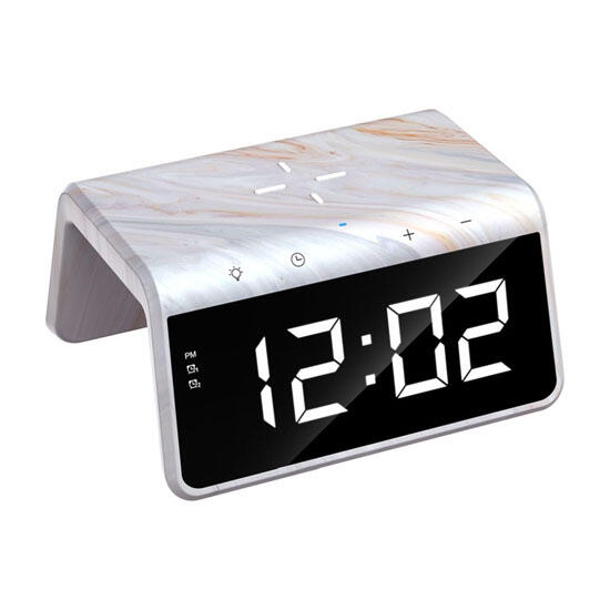 Havit W320 Wireless Charger 15W With Alarm Clock Silver