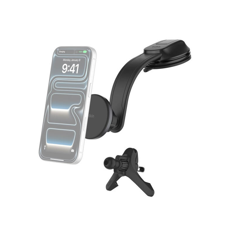 Belkin BoostCharge Magnetic Wireless Charging Car Dash Mount 15W WIC012hqBK Black