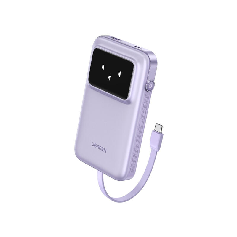 Ugreen Uno 10000mAh USB Type-C Power Bank With Built In Cable 35604B Purple