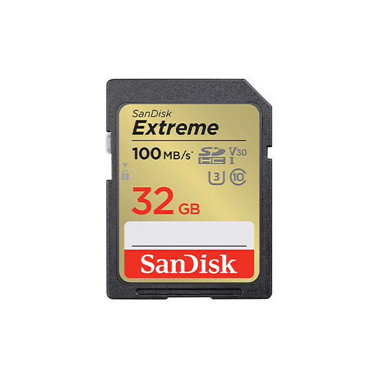 SanDisk 32GB Extreme SD/HC UHS-I Card 100MB/S V30/4K Class 10 SDSDXVT-032G-GNCIN