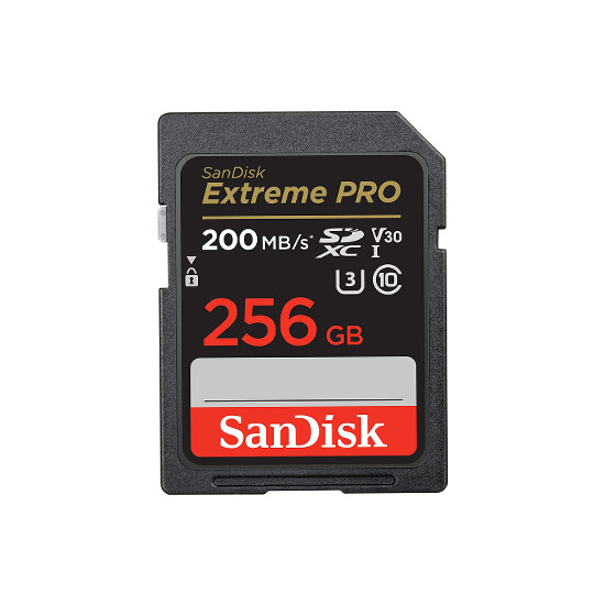 SanDisk 256GB Extreme PRO SD/XC UHS-I Card 200MB/S V30/4K Class 10 SDSDXXD-256G-GN4IN
