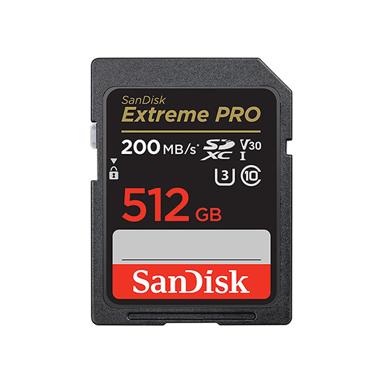SanDisk 512GB Extreme PRO SD/XC UHS-I Card 200MB/S V30/4K Class 10 SDSDXXD-512G-GN4IN