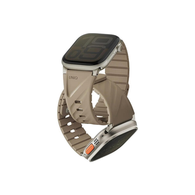 Uniq Fluo Magnetic With Connector Apple Watch Strap 49-40MM Soft Sand