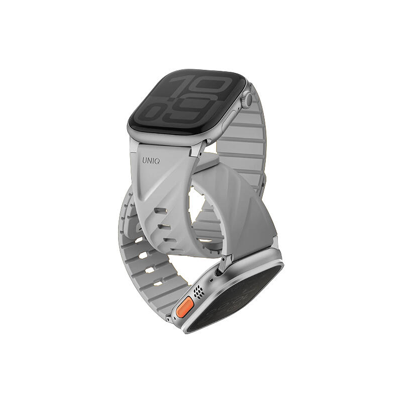 Uniq Fluo Magnetic With Connector Apple Watch Strap 49-40MM Mist grey