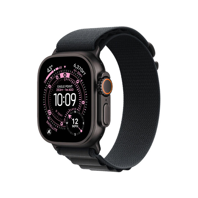 Apple Watch Ultra 3 49mm Black Titanium Case With Black Alpine Loop MF0X4 L