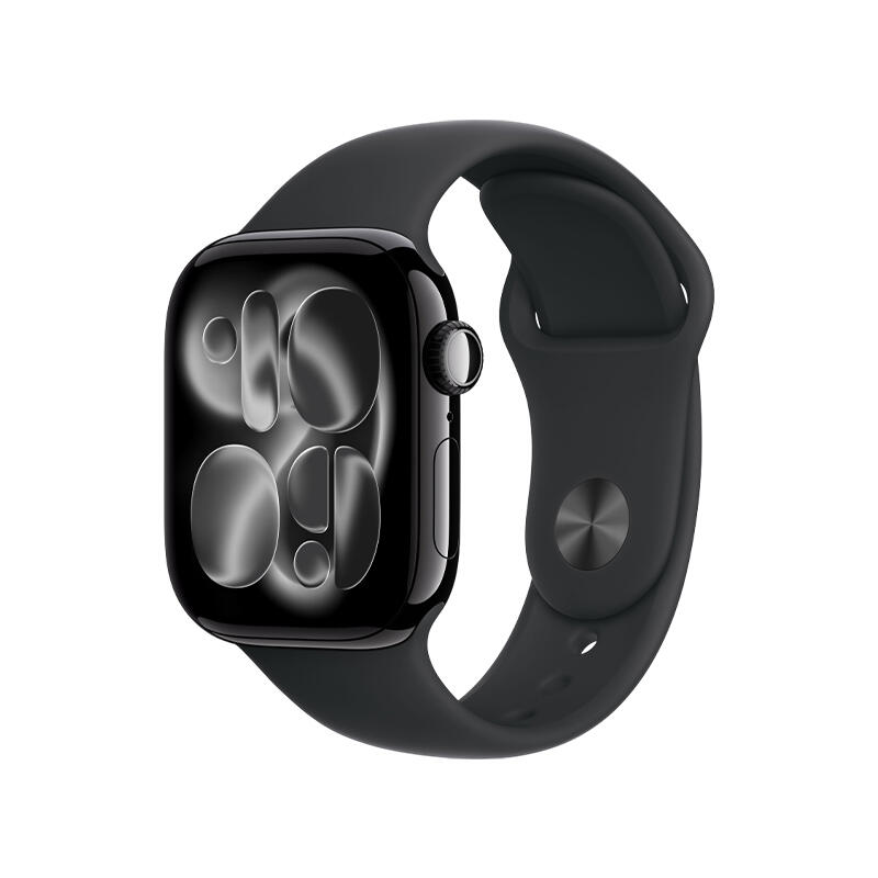 Apple Watch Series 11 GPS 42mm Jet Black Aluminium Case With Black Sport Band MEQU4 M/L