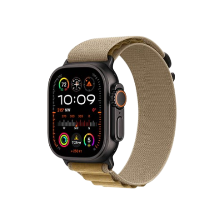 Apple Watch Ultra 2 49mm Black Titanium Case With Tan Alpine Loop MX4R3 M