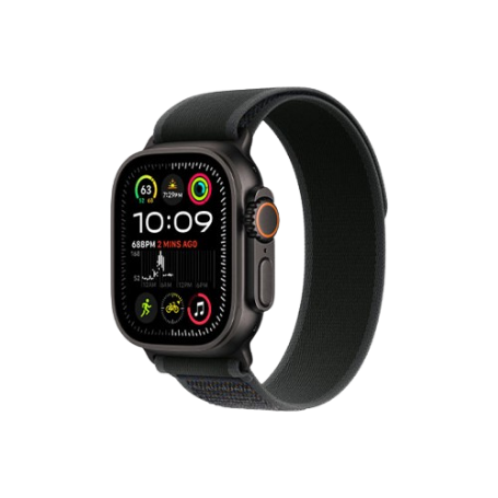Apple Watch Ultra 2 49mm Black Titanium Case With Black Trail Loop MX4U3 S/M